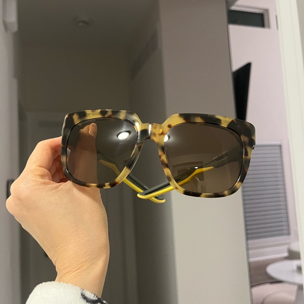 Balenciaga Brown Tortoise Sunglasses